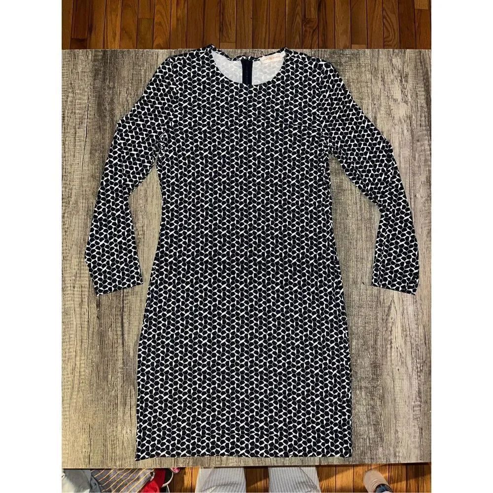 Tory Burch Terserra Navy White Geometric Print Dress Small